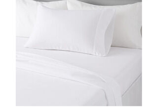 Amazon Basics Size Twin XL Flat Sheet Solid White Cooling Soft Dorm Bedding